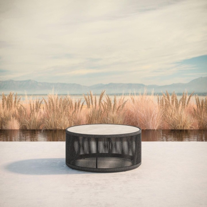 Malta Round Coffee Table – Dekton Albarium – Pebble – view 3