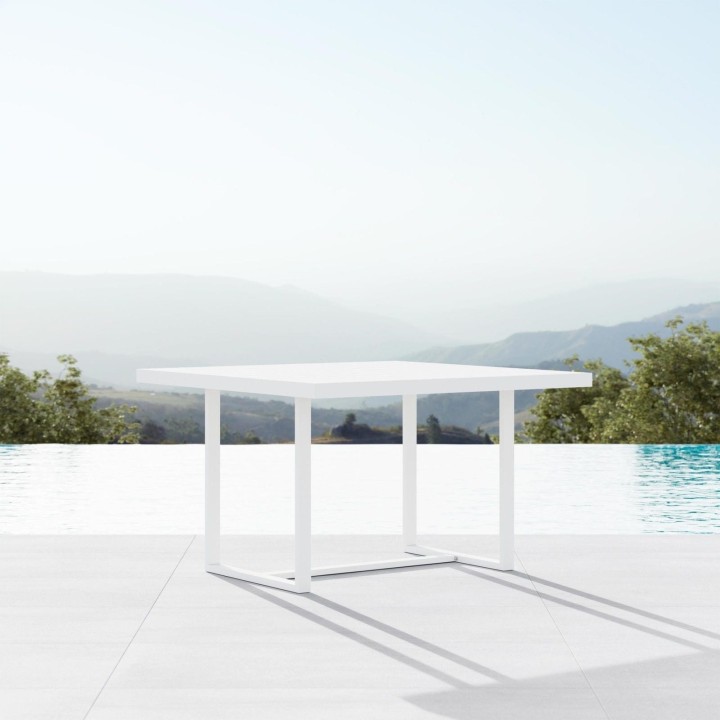 Table de repas carrée Pavia 122 cm – Blanc – vue 2