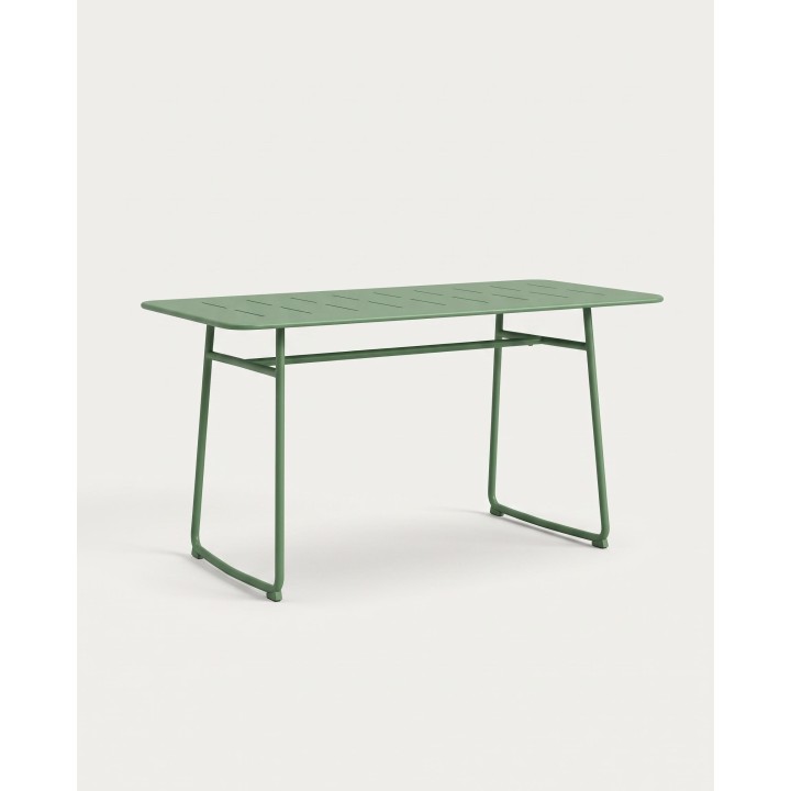 Table haute en acier 219 cm, verte – vue produit