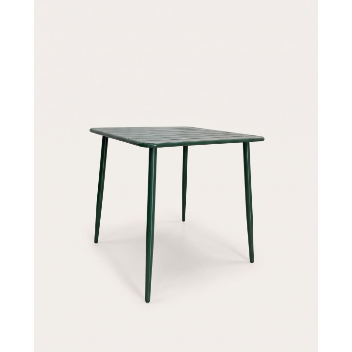 75 cm square steel bistro table, dark green – product view