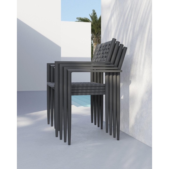 Chaise de repas Naples – lot de 4 – Gris lave – vue 3