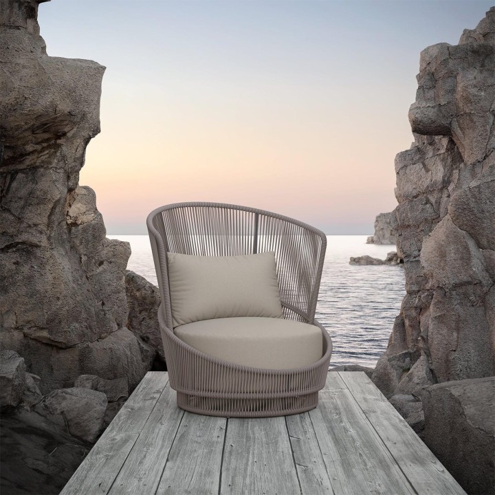 Palma Swivel Club Chair – Mocha – view 2
