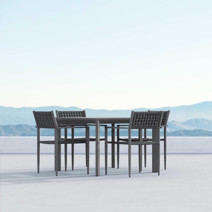 Table de repas carrée Porto 109 cm – Anthracite – vue 2