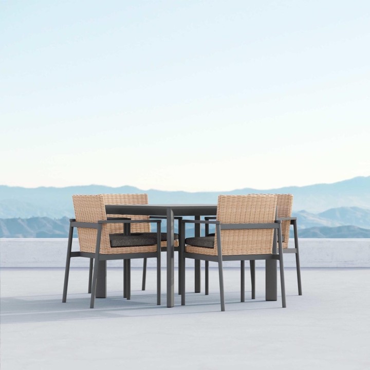 Table de repas carrée Porto 109 cm – Anthracite – vue 3